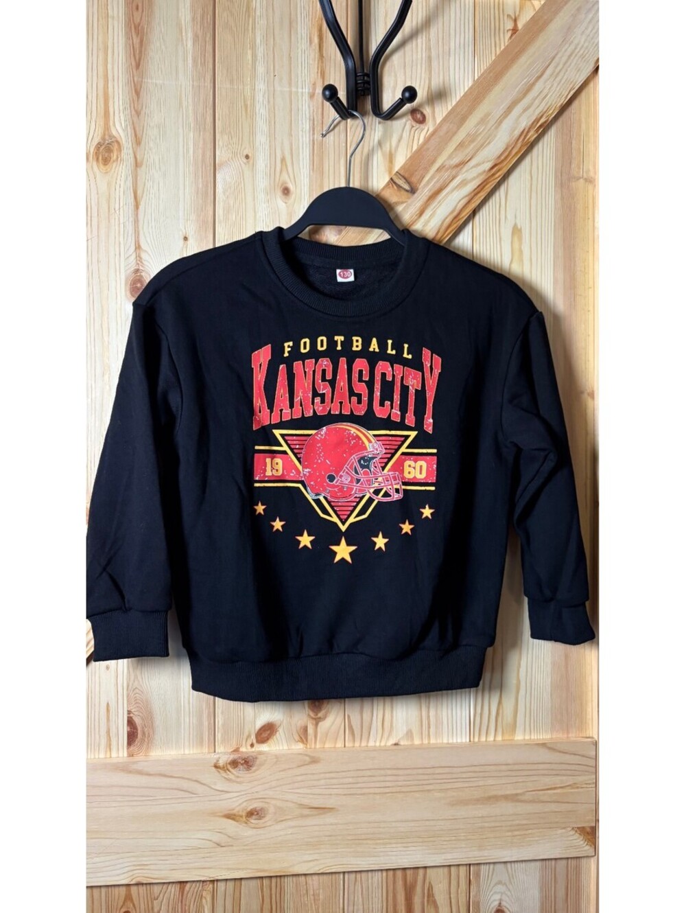 Kansas City Football Black Crewneck Sweatshirt Size 130